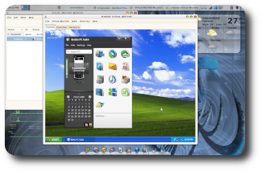 Screenshot of Nokia PC Suite connected to a USB device in virtualized Windows